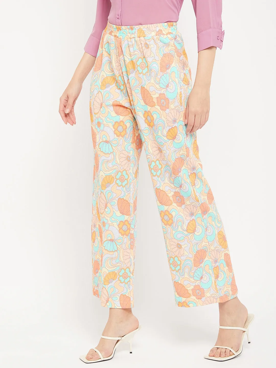 Madame Floral Flared Trousers Recycled Polyester