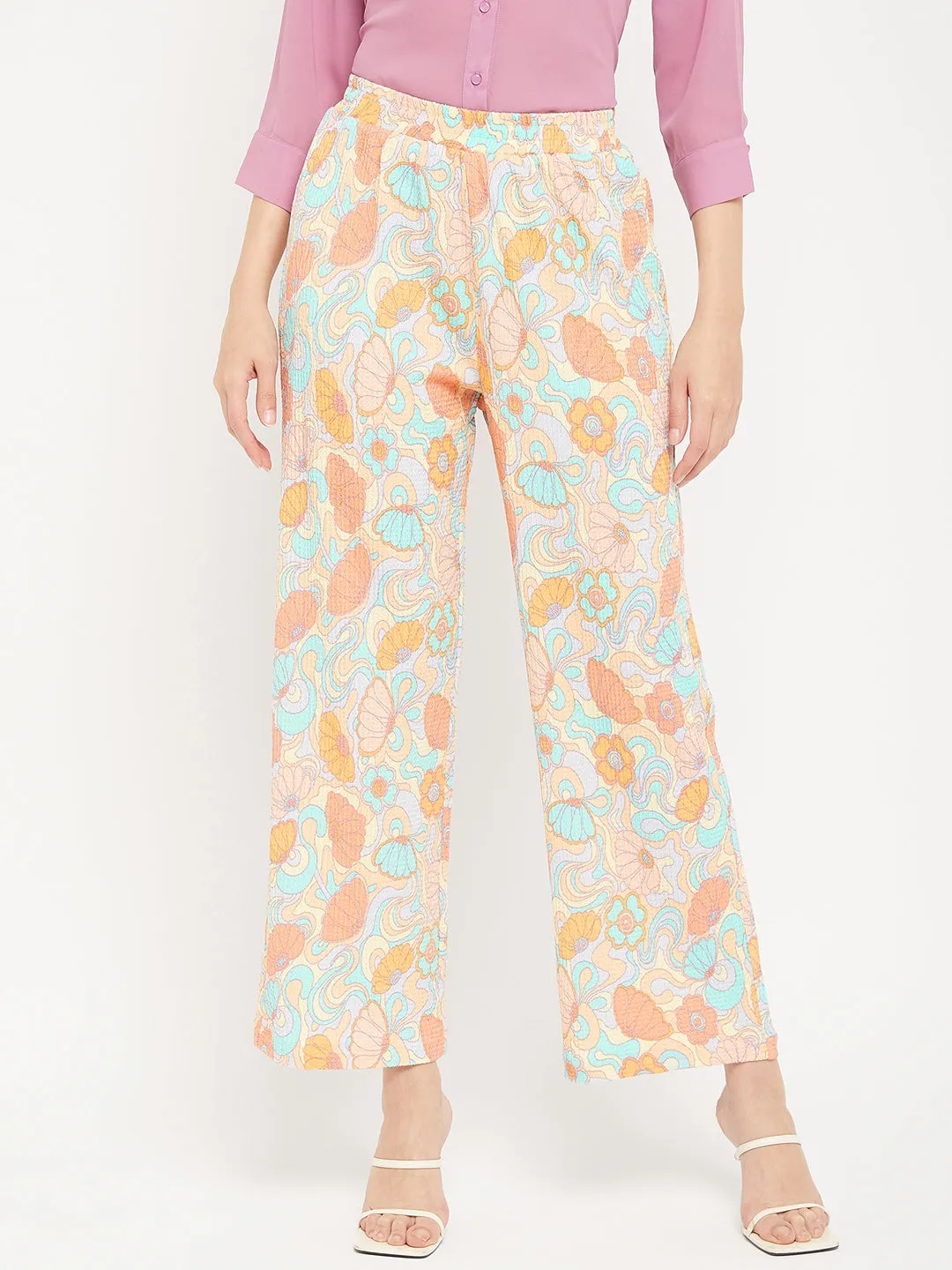 Comfort Fit Madame Floral Flared Trousers