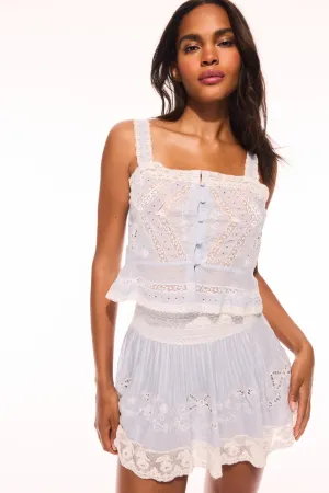 Comfy Fit Levant Cotton Embroidered Mini Skirt