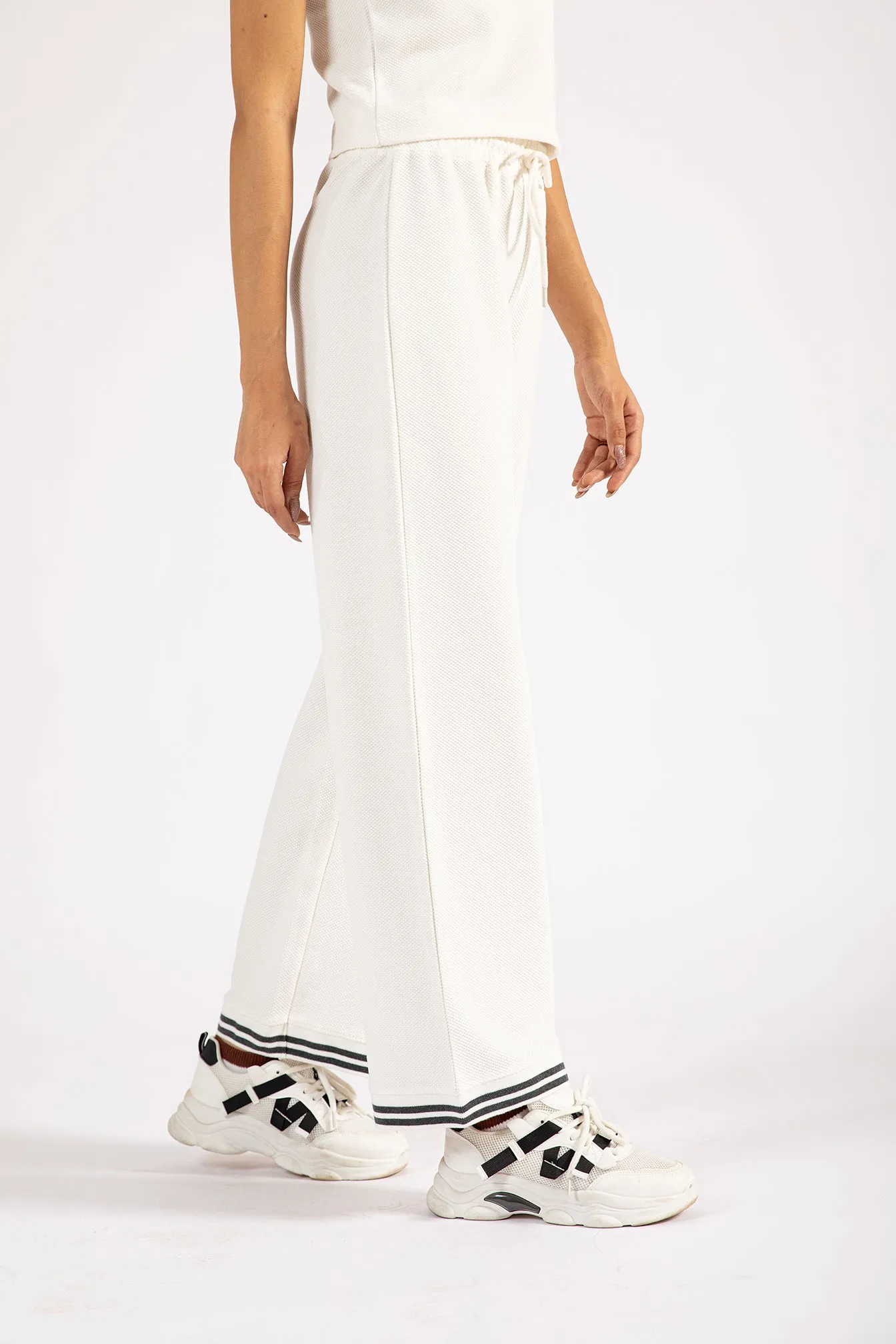 HighWaistSupport WIDE LEG TEXTURED KNIT TROUSERS