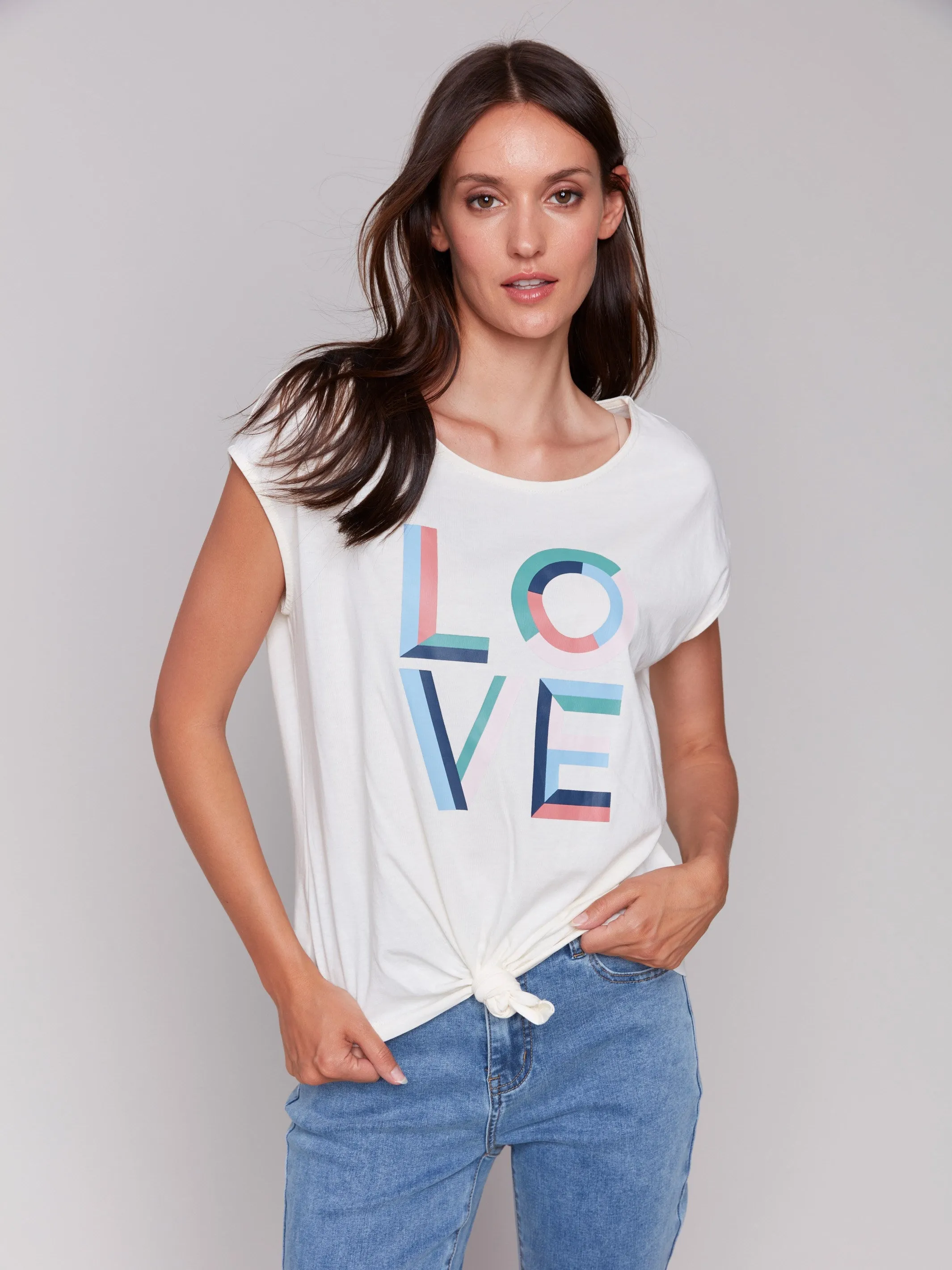 Printed Cotton Front Knot Top - Romantic Warm Fashion AllSeasonWear