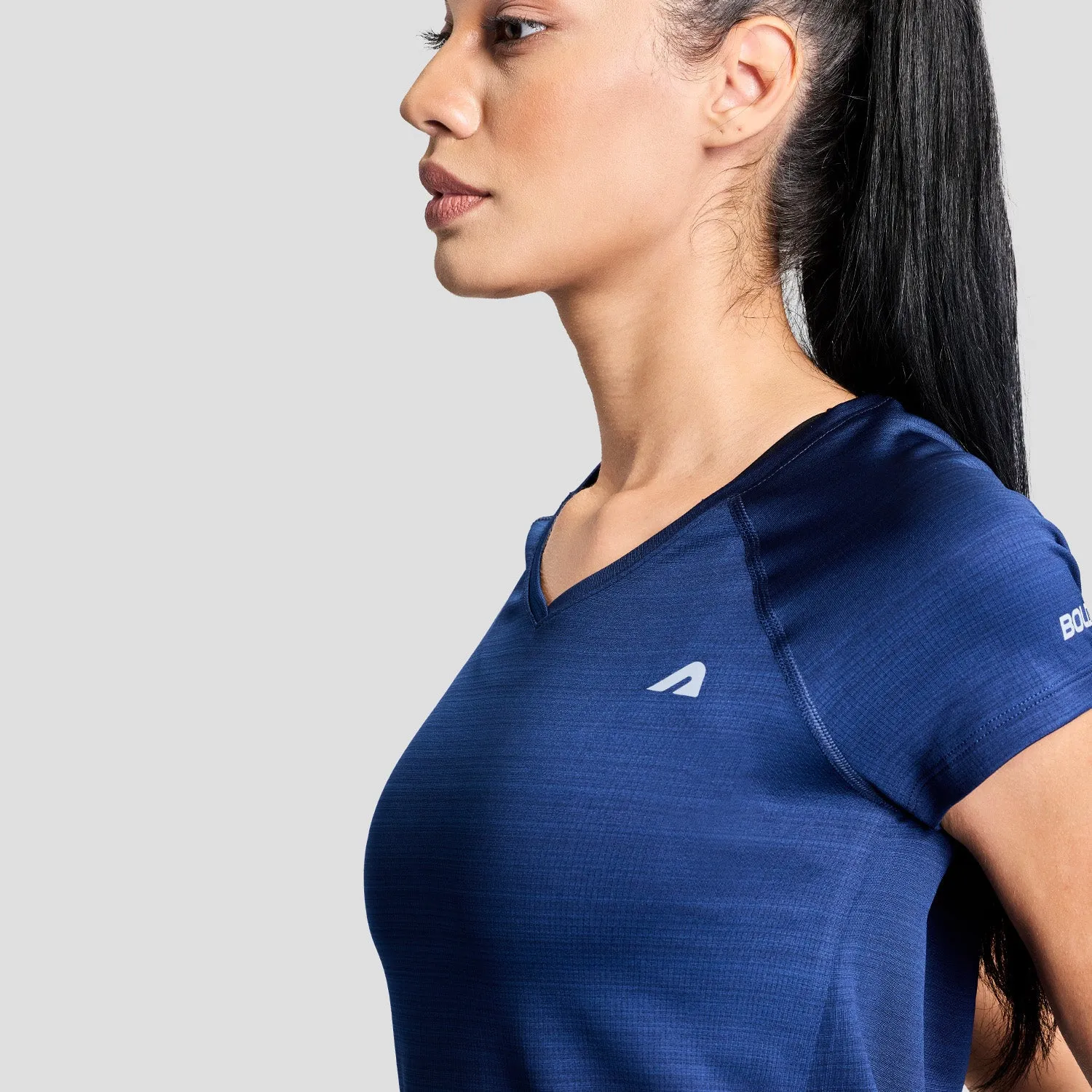 CompactPackaging AdjustableHemline High Power Womens Tee - Navy