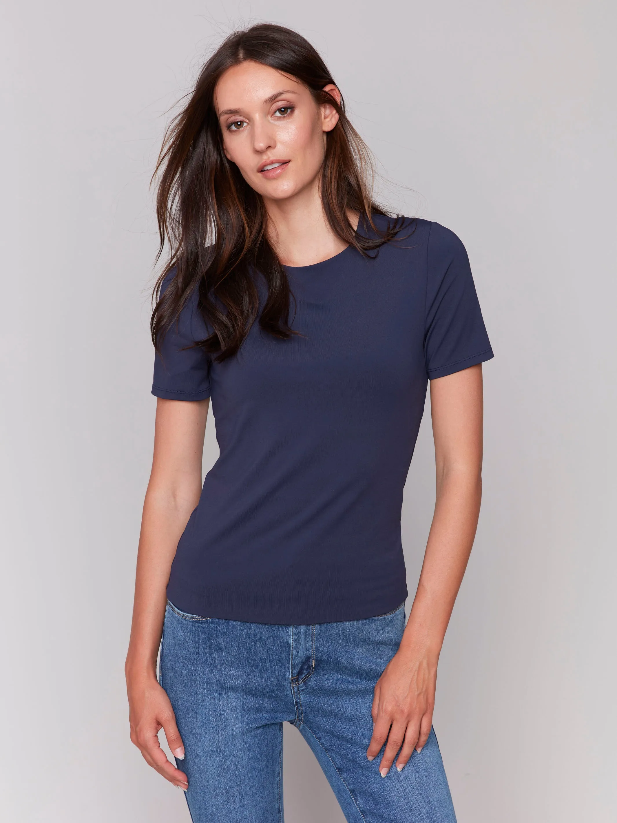 Short-Sleeved Super Stretch Top - Navy Team Vibe