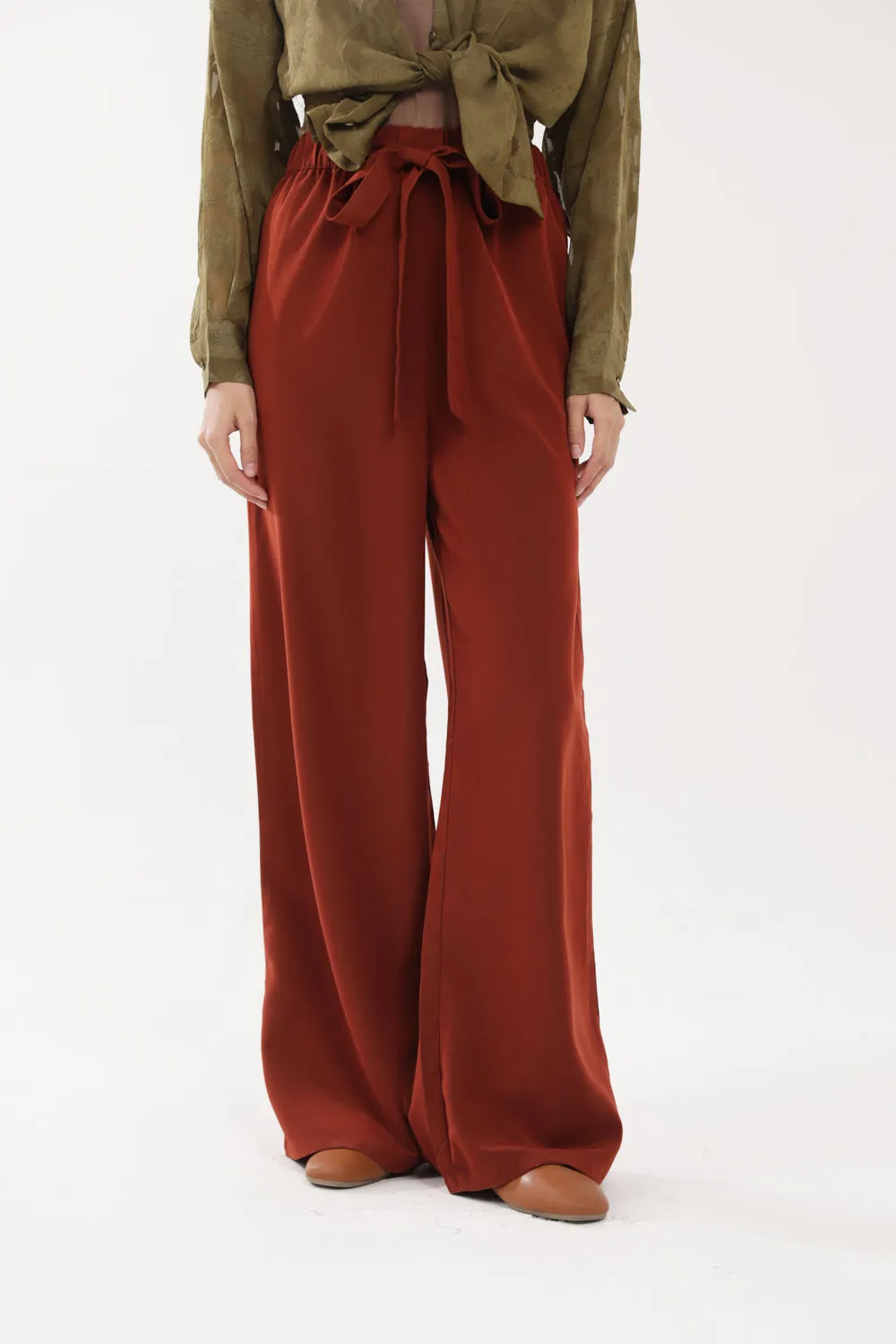 Flexible Activewear Chilly Wear WIDE LEG TROUSERS WITH TIE DETAIL