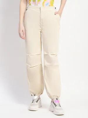 Madame Relax Fit Off White Cotton Joggers All Day Wear