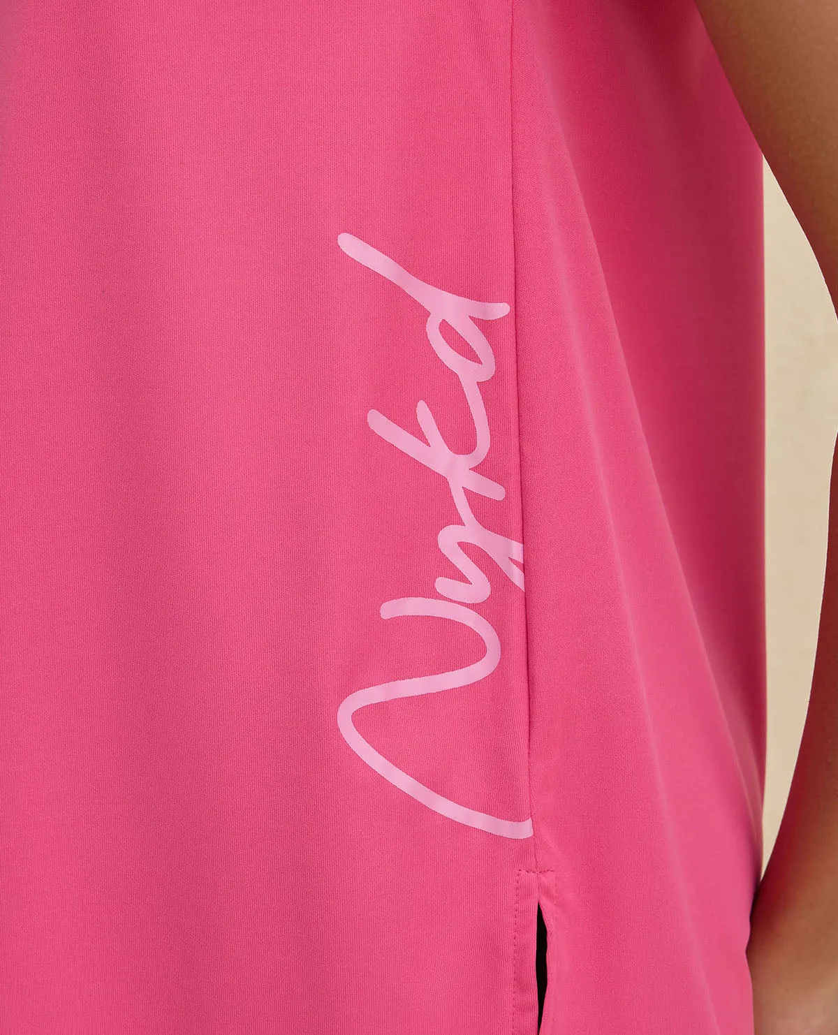 Nykd By Nykaa Quick Dry Stylised Tank Top  Longline -NYK034-Pink Reinforced Shoulder Structure Travel Light