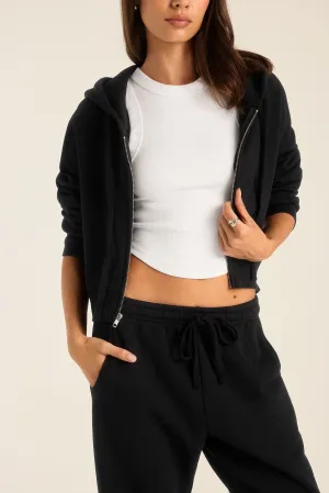 Dawn Crop Hoodie - Black French Terry Daily Active