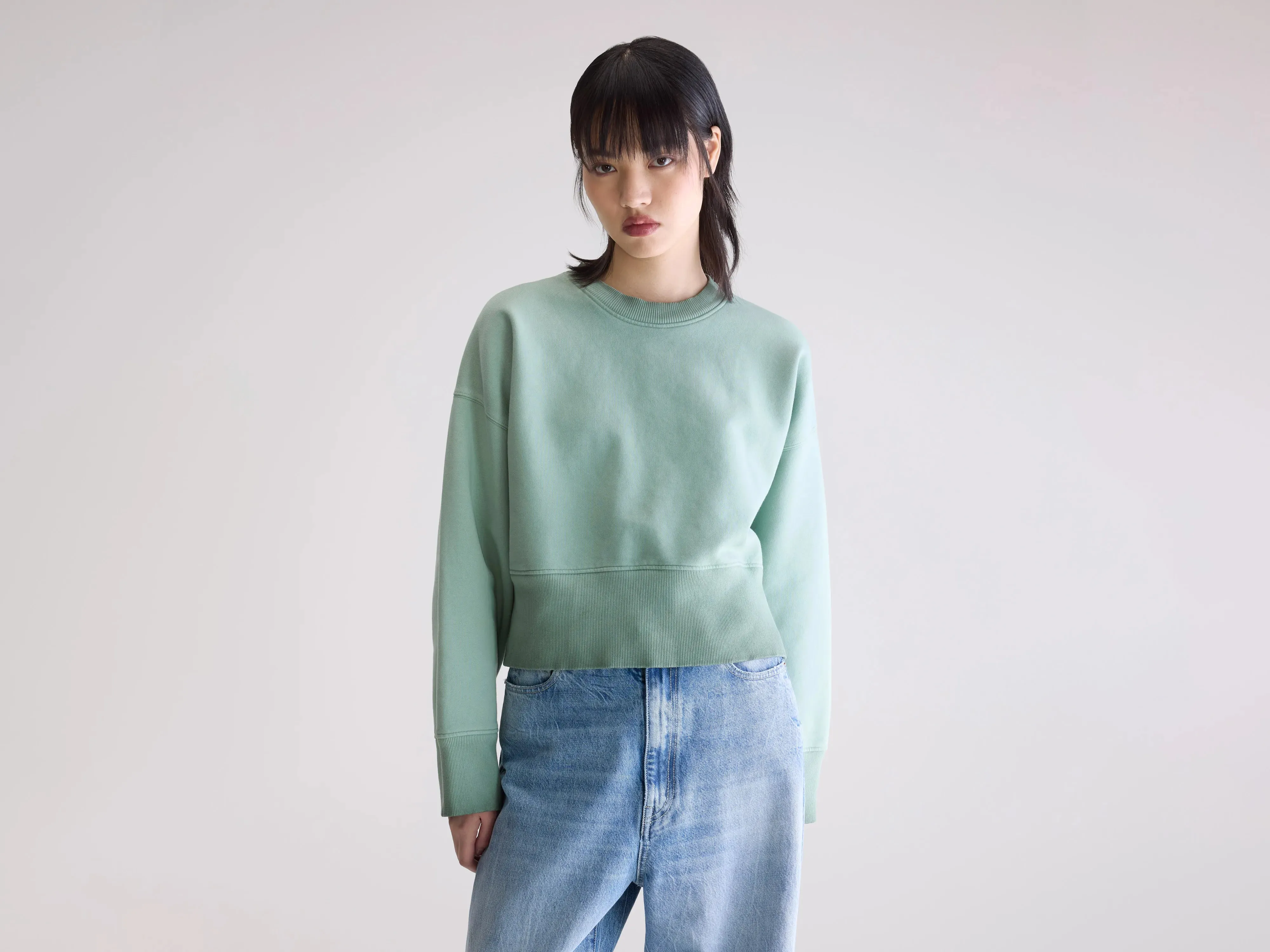 Cozy Fashion Cold-Weather Wear Slenni crewneck sweatshirt (252 / W / EUCALYPTUS)