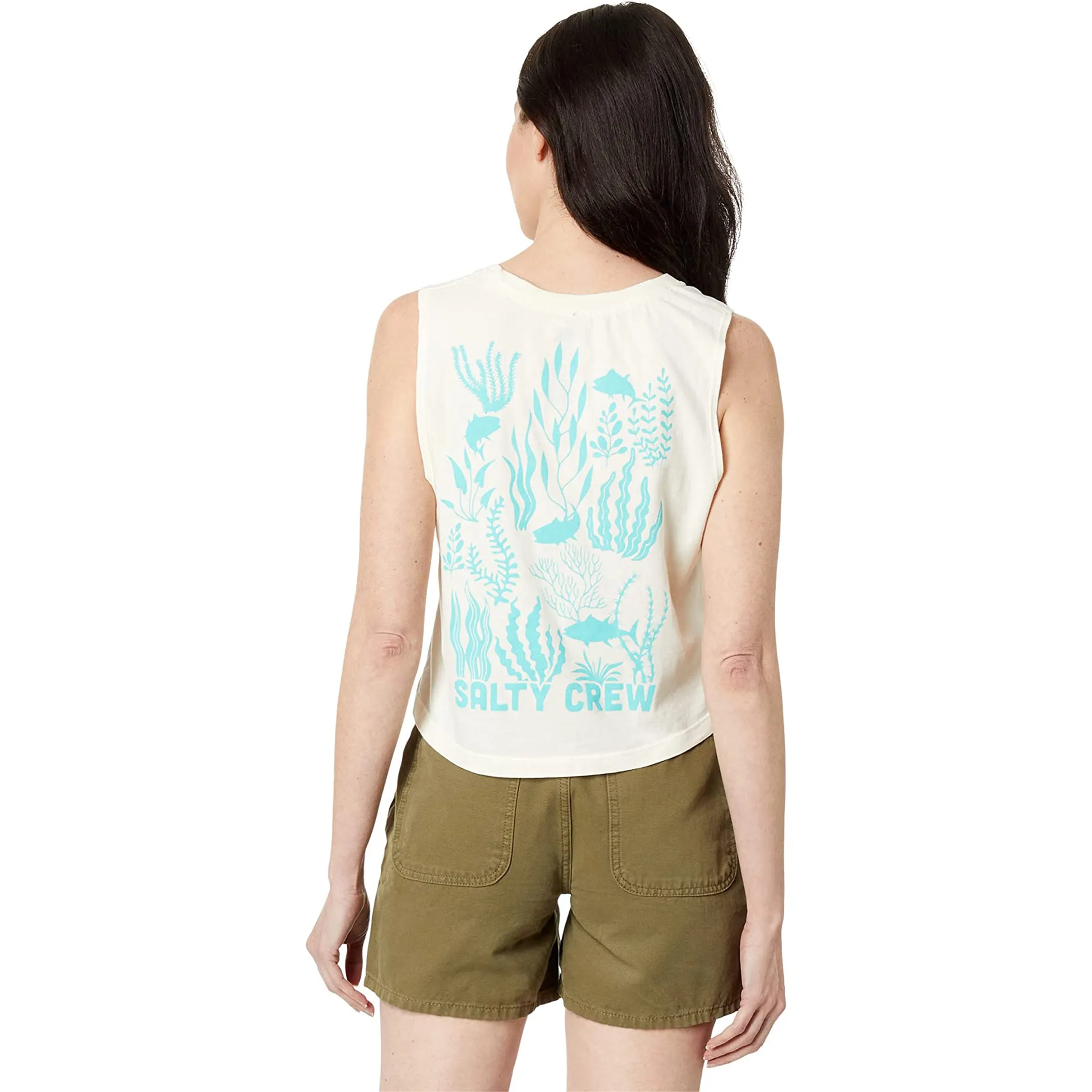 Kelp Forest Cropped Muscle Tank - Bone Drop Shoulder aerospace