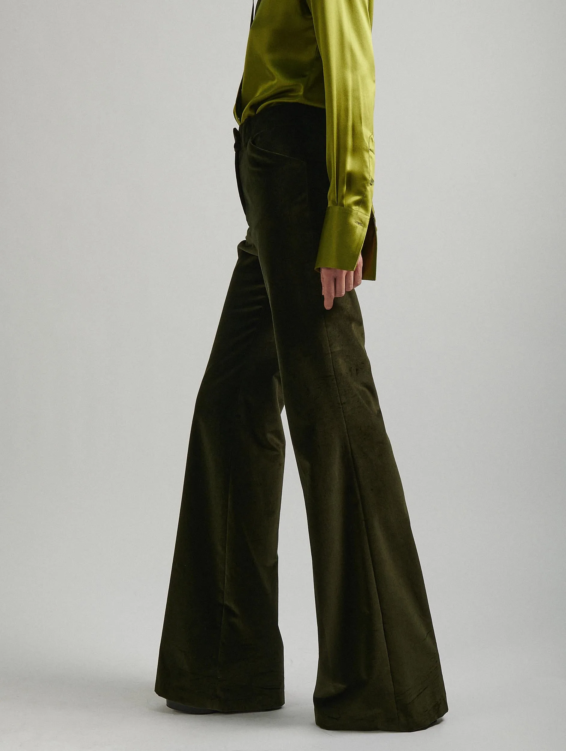 Urban Look Sporty Appeal Bootleg suit trousers in green velvet