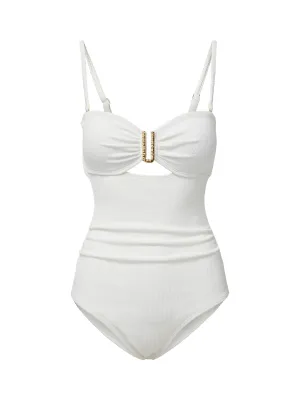 Abdominal Toning Panels Supportive-Fit Lisa One Piece Ivory Texture