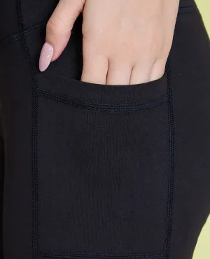 Beginner Level Holiday Outfit Women Cotton Stretchable Leggings with Pockets