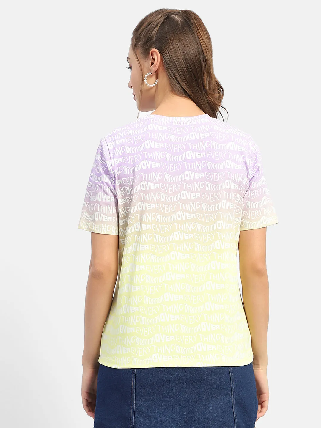 Madame Typography Purple Ombre Effect T-Shirt Adaptable
