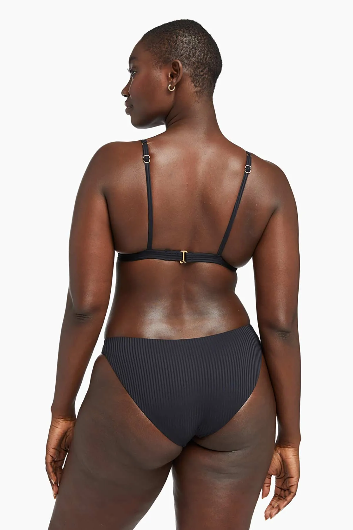 Midori Classic Bottom - Black EcoRib Breathable Mesh Panels