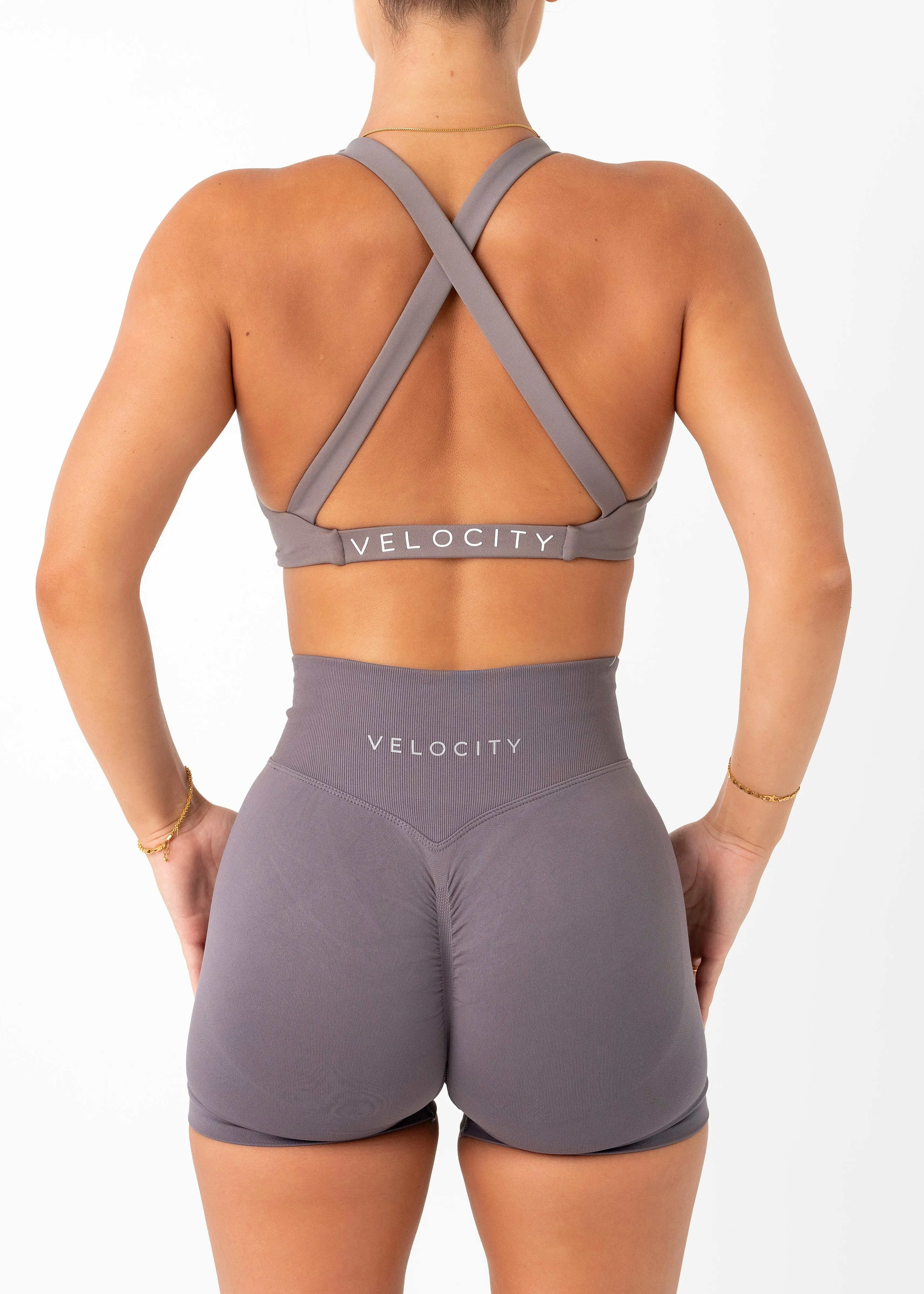 Supportive Closure Neutral Colors TWIST BRA - SLATE GREY