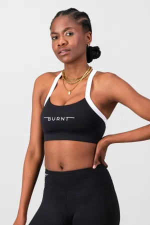 Flexible Fabric Supportive Underwire Milan Sports Bra - Black & White