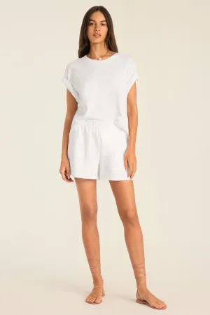 Reinforced Stitching Coast Short - White Cotton Jersey