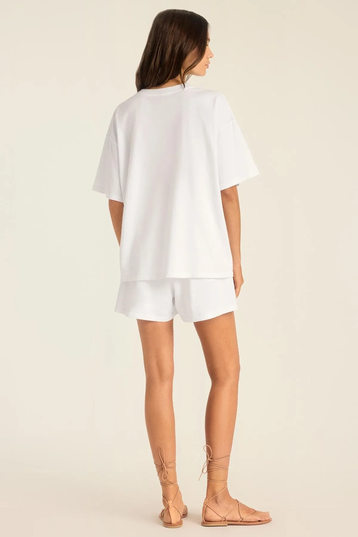 Coast Short - White Cotton Jersey Elastic Band