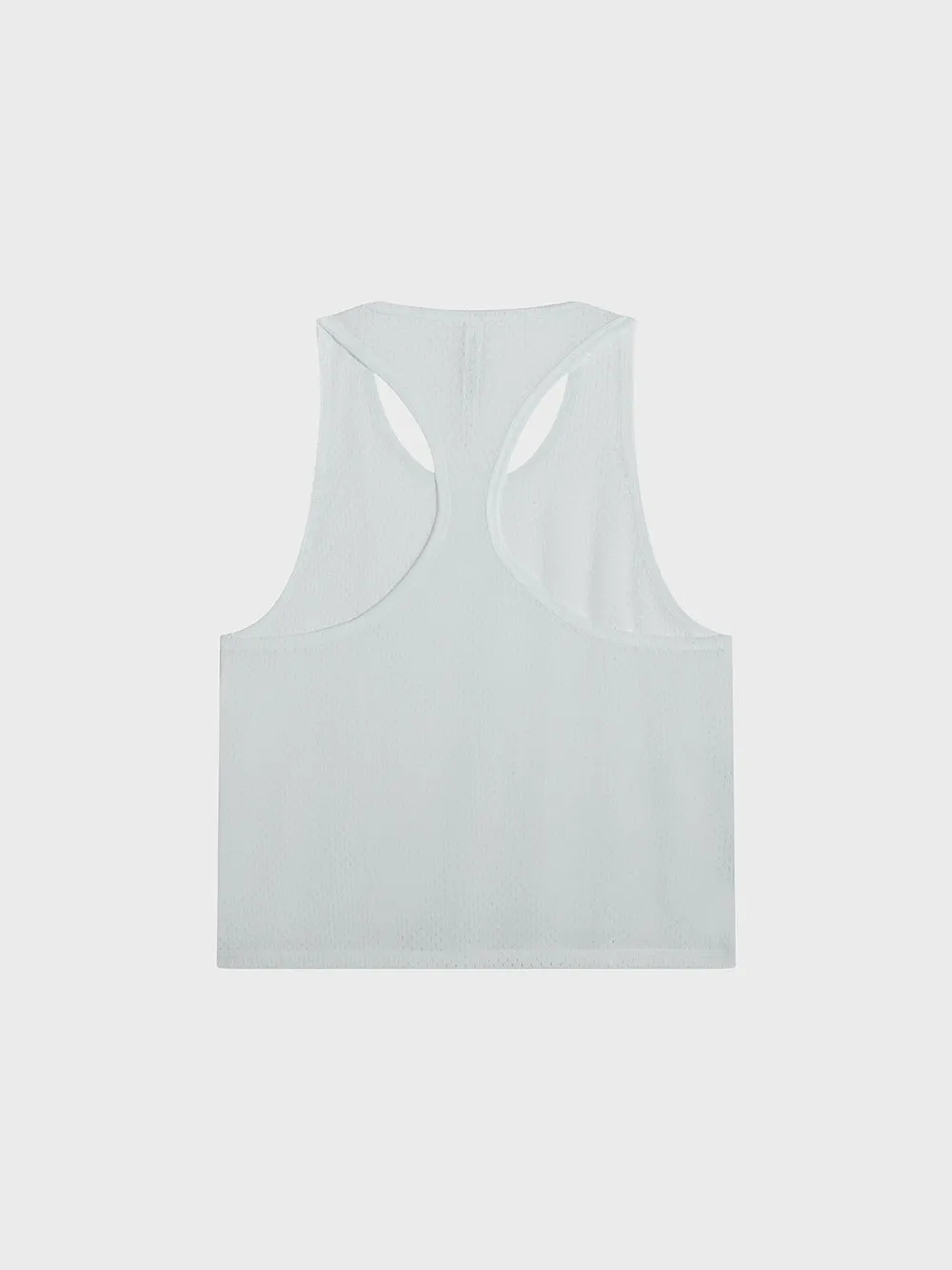 integrated design vertical BARRY'S WHITE MESH RACERBACK TANK