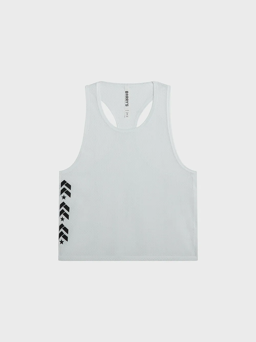 BARRY'S WHITE MESH RACERBACK TANK Compression Zones