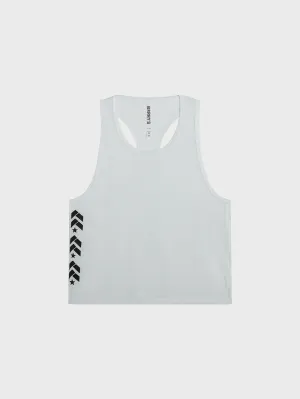 BARRY'S WHITE MESH RACERBACK TANK Compression Zones