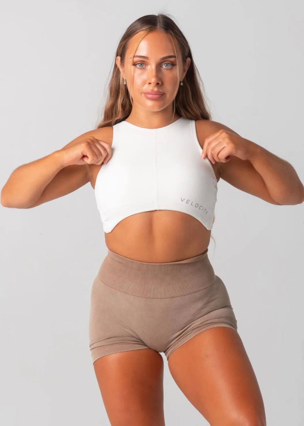RACER CROP - WHITE QuickEvaporation