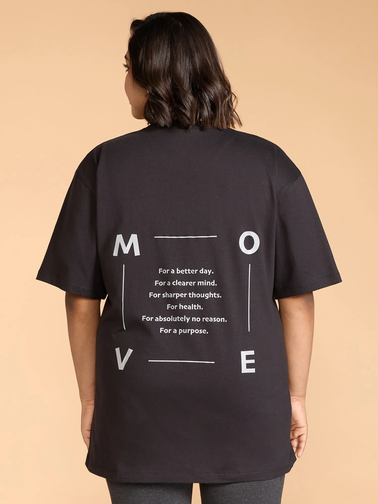 Cotton Oversized Graphic Tee Black Street Trend