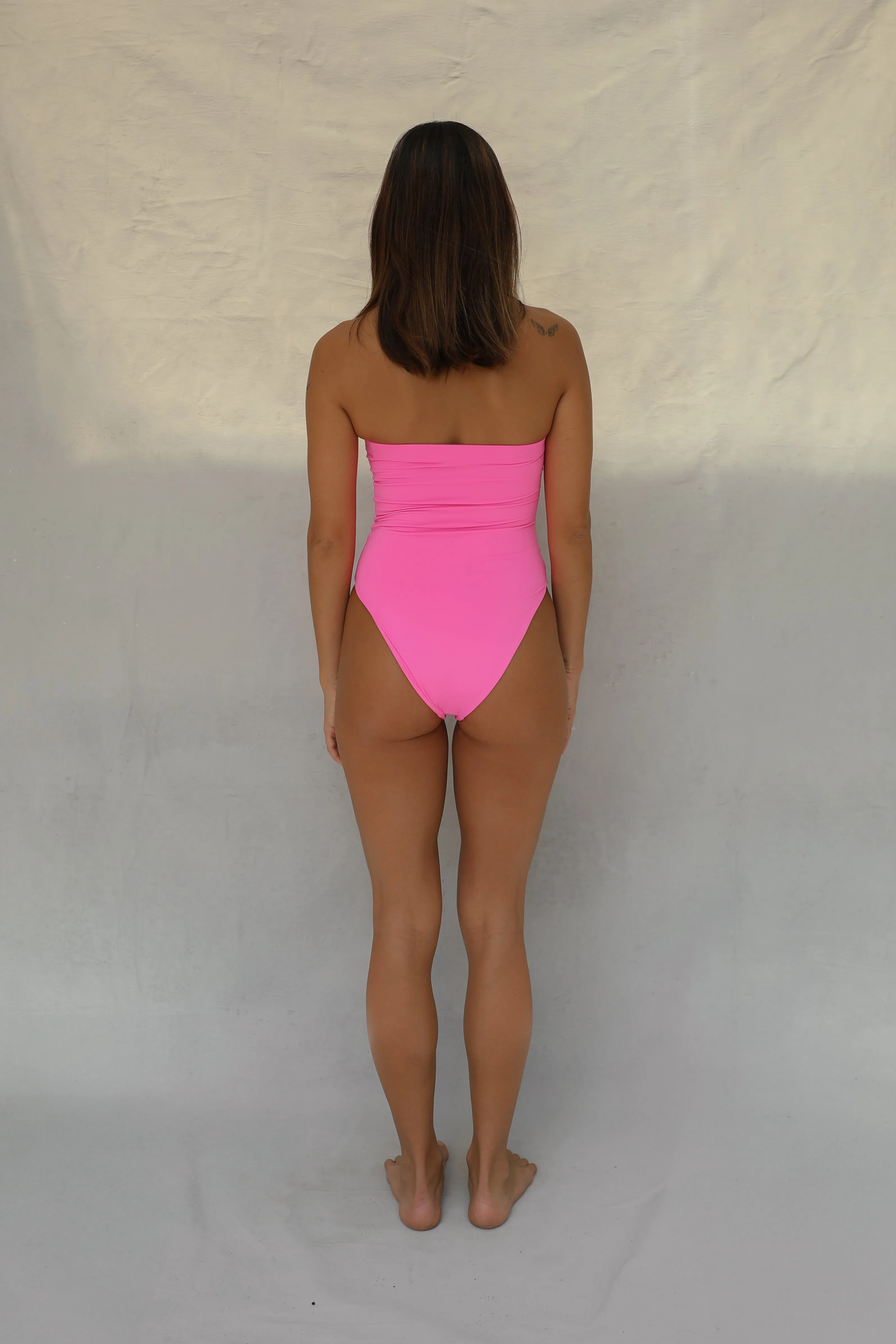 Tube One Piece Swimsuit - Guava Racerback Design