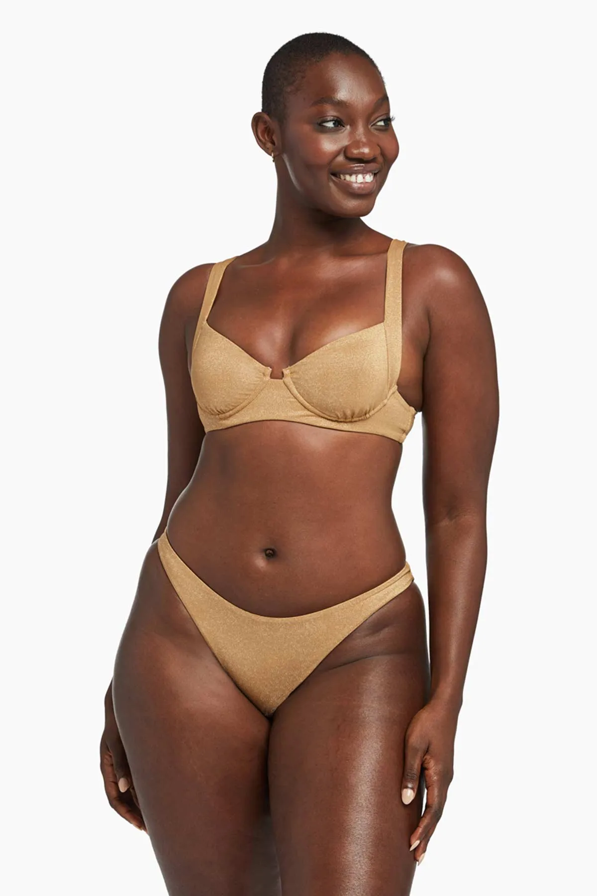Demi Underwire Top - Golden Glow Metallic Quick Pull Adjustment