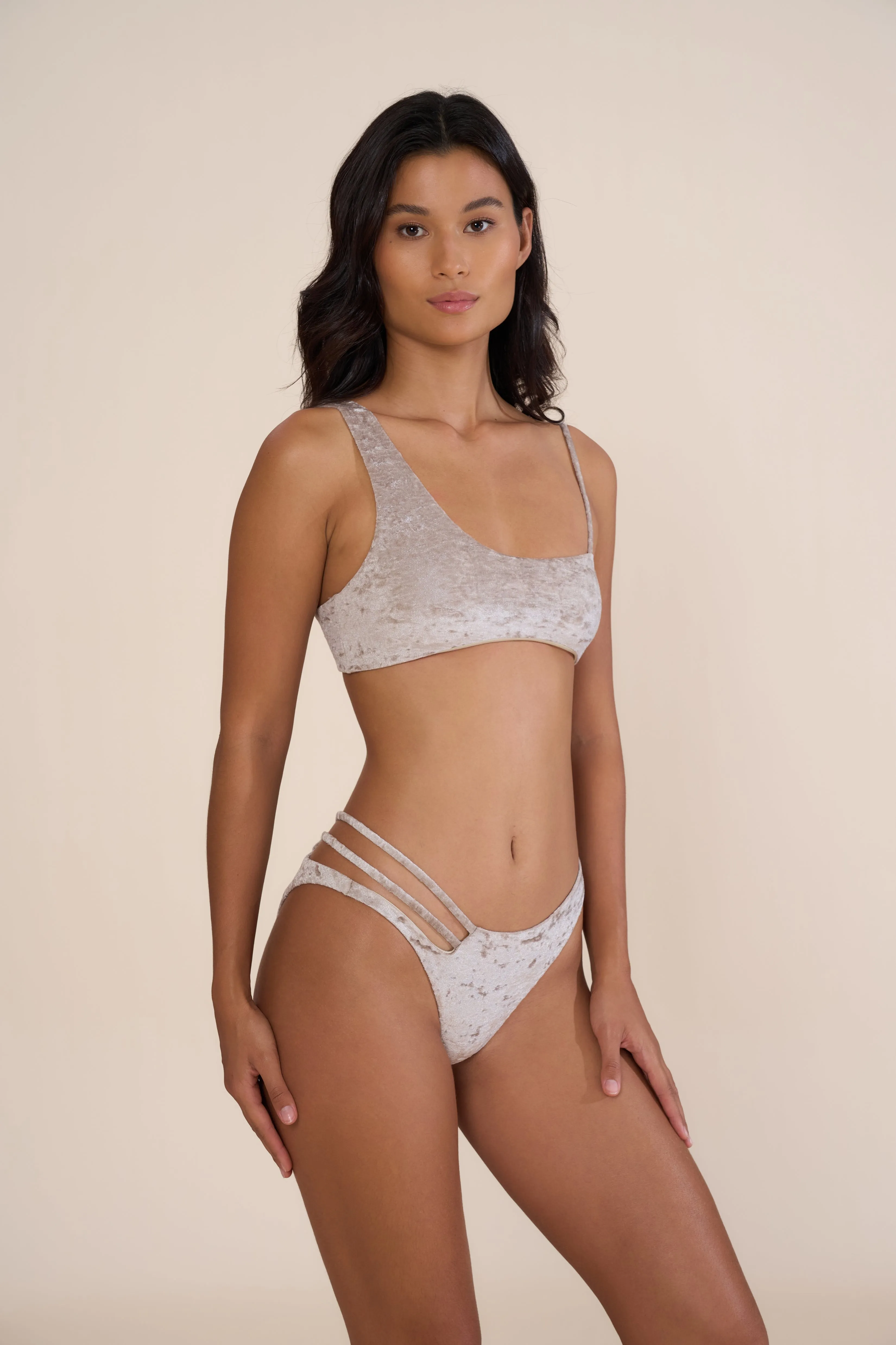 Diego Bikini Bottom - Natural Velvet Secure Back Closure