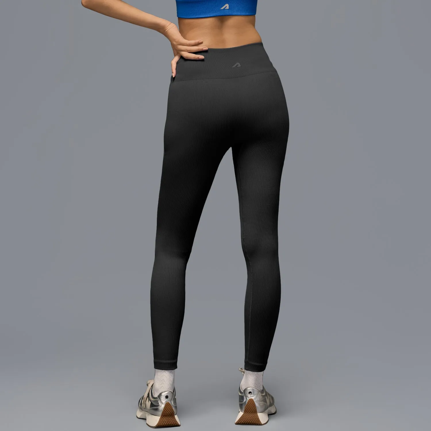 Limitless snatched mid waisted ribbed leggings - BLACK Shape Wear Dance Practice Lightweight Material