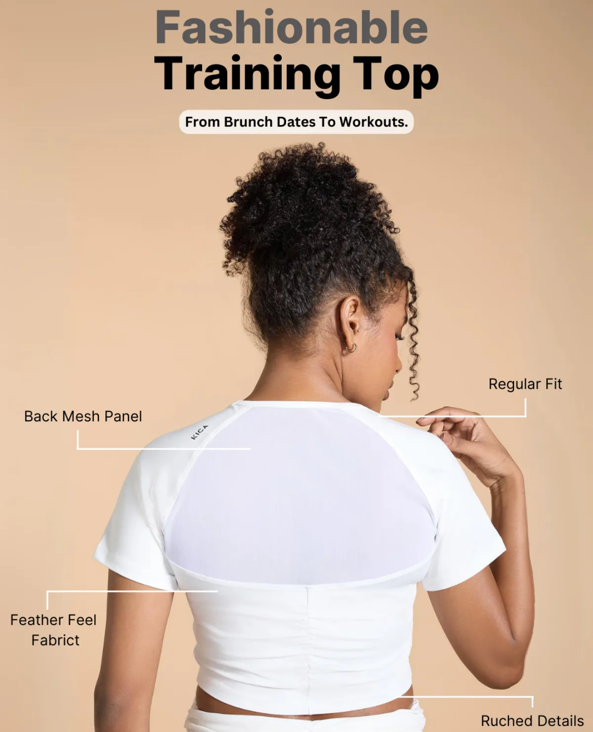 Feather Feel Ruched Crop Top Light and Breathable Skin Friendly Blends