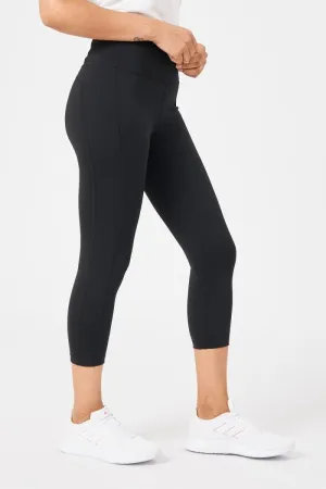 Insport Women's Power Panel 7/8 Black Tights HighDensity Weave