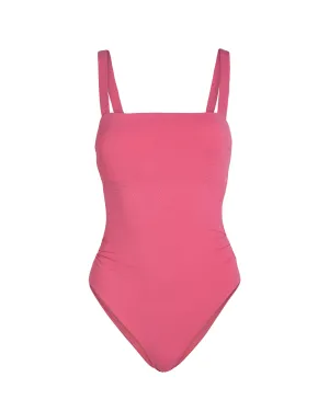 Rash Free Flatlock Stitching Jori One Piece In Hibiscus Metallic