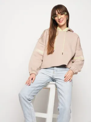 product solo self expression ring accents Madame Beige Hood Neck Sweatshirt
