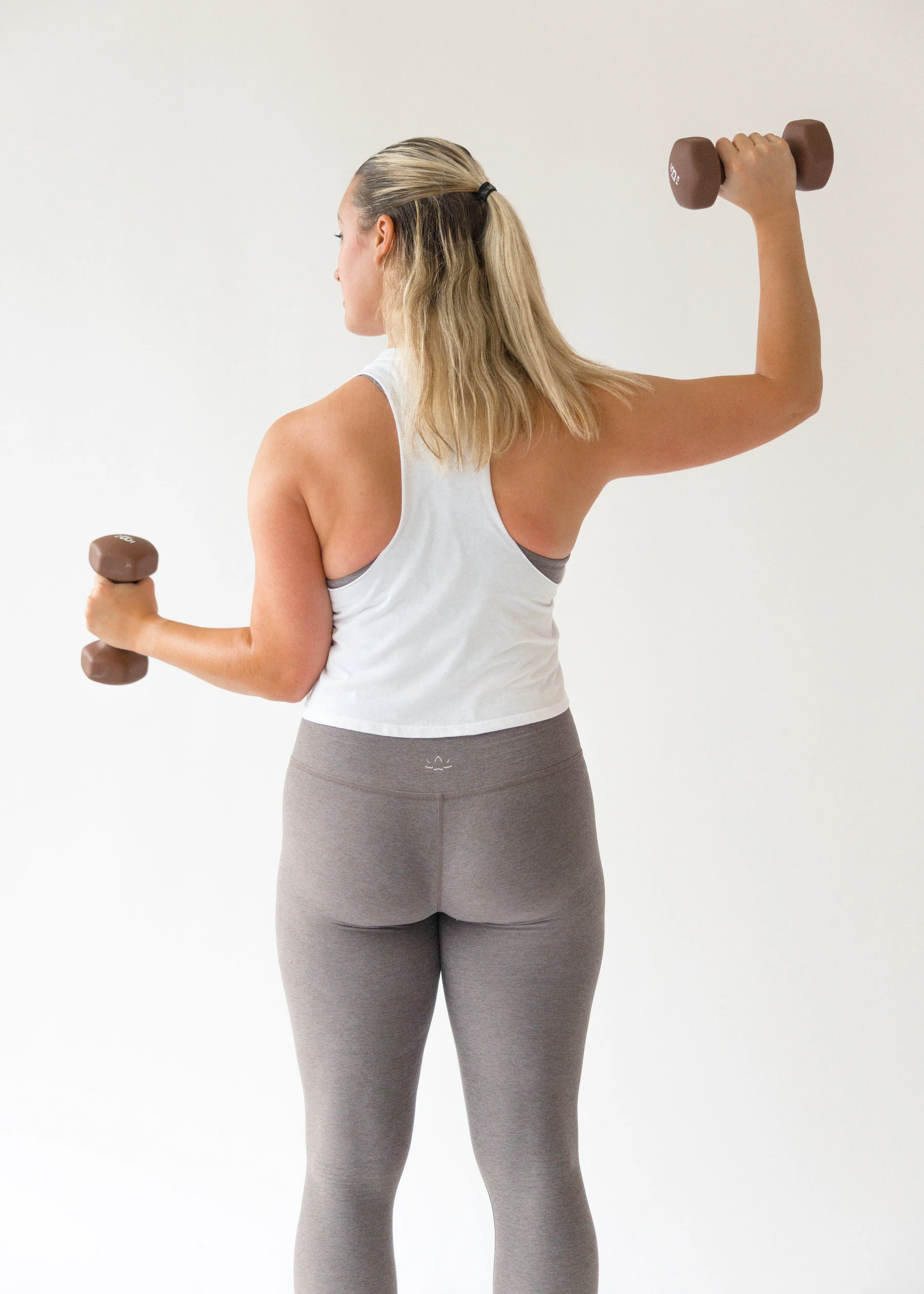 b3 Big B Racerback Tank - White/Hazy Pink Practical Leggings