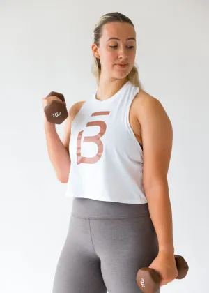 b3 Big B Racerback Tank - White/Hazy Pink Fashion Layers