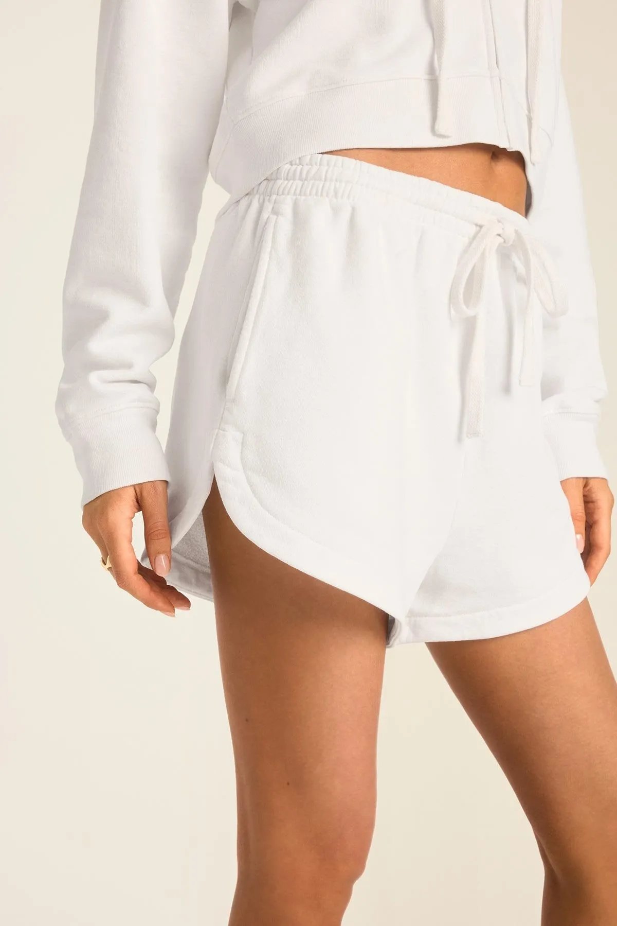 Dawn Classic Short - White French Terry Recycled Polyester