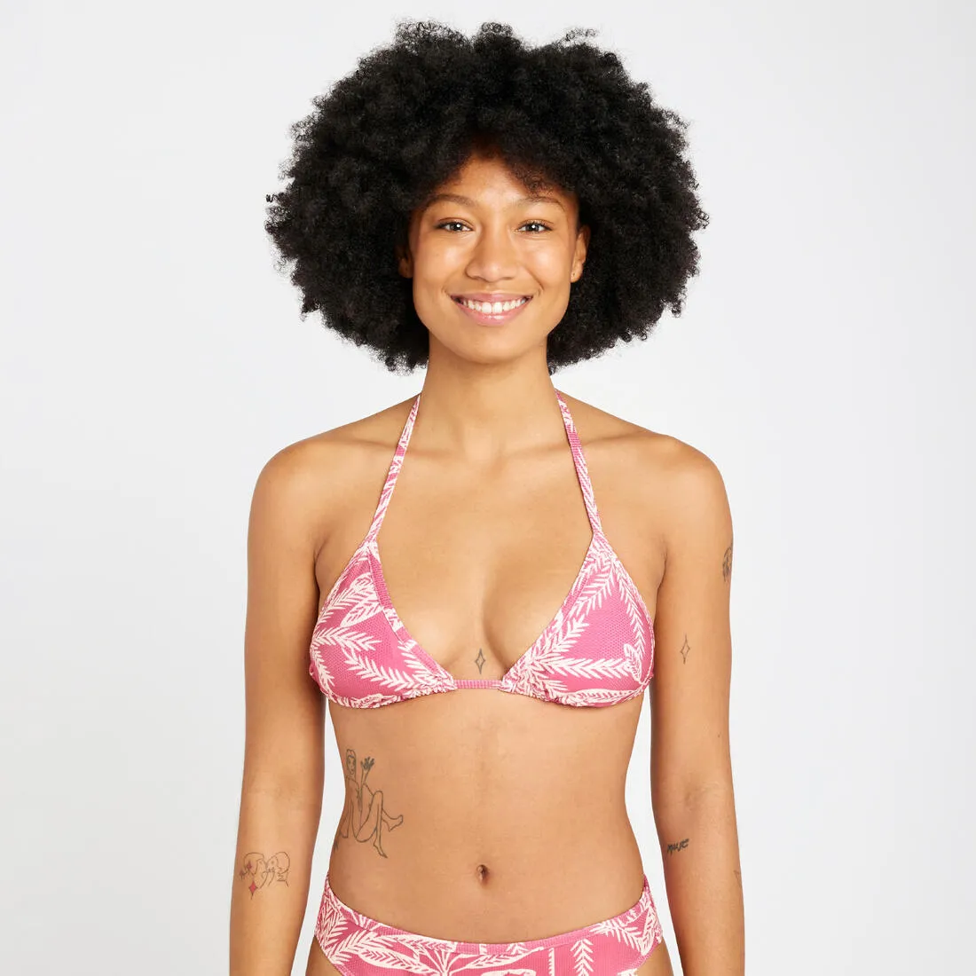 Versatile Layering Anti Chafe Edging Top Bikini Mujer Tri??ngulo texturizado violeta
