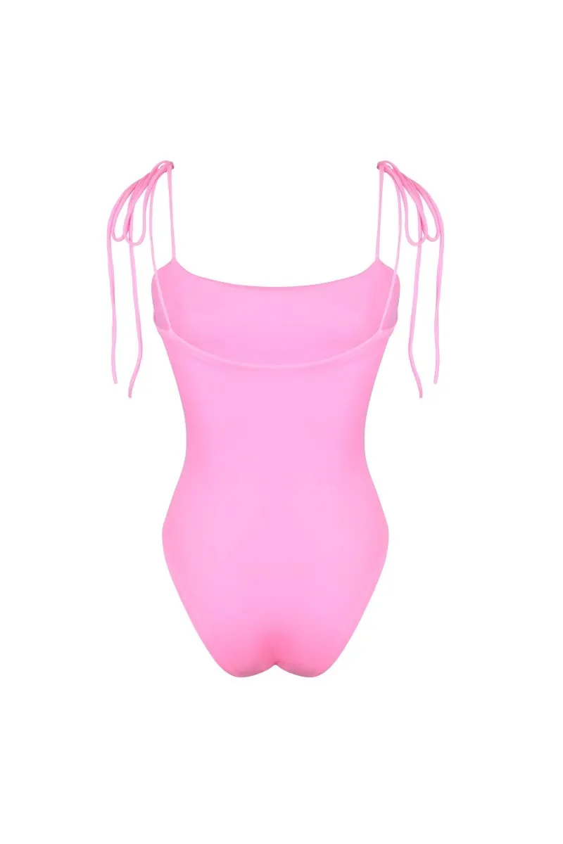 Mirrored Sea One Piece Swimsuit Pink Hydrodynamic Design