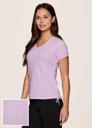 Striped Pattern Comfy Layering All In Ruched Tee