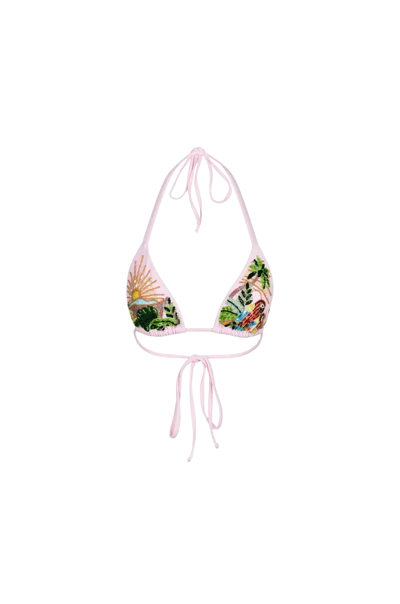 Universal Size Adjuster Charli Embellished Premium Tropical Bikini Top