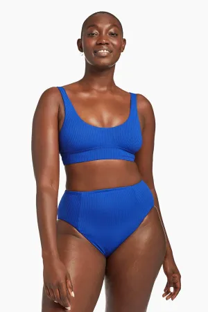 Sienna High Waist Full Cut Bottom - Lagoon EcoRib Quick Adjust Fasteners Hypoallergenic Lining