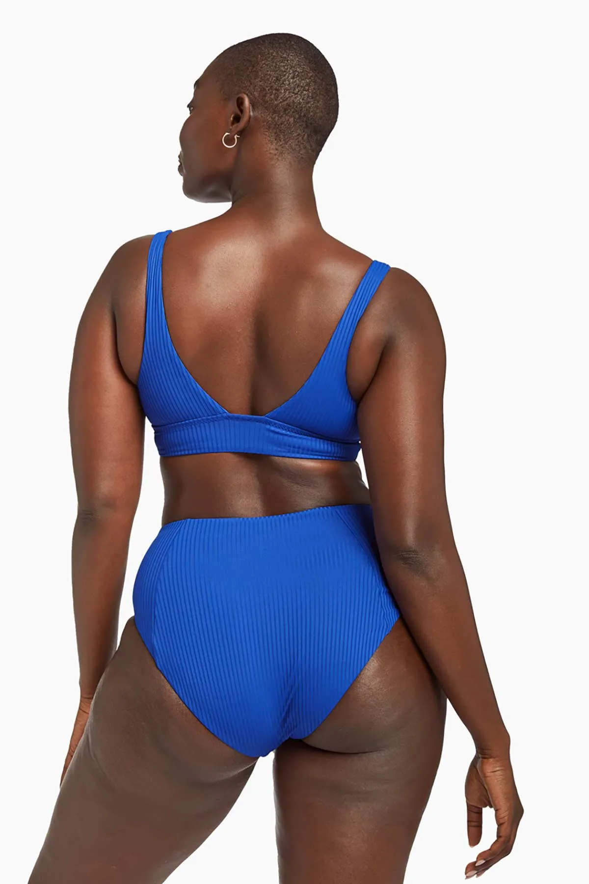 Versatile Layering Anti Slip Waistband Sienna High Waist Full Cut Bottom - Lagoon EcoRib