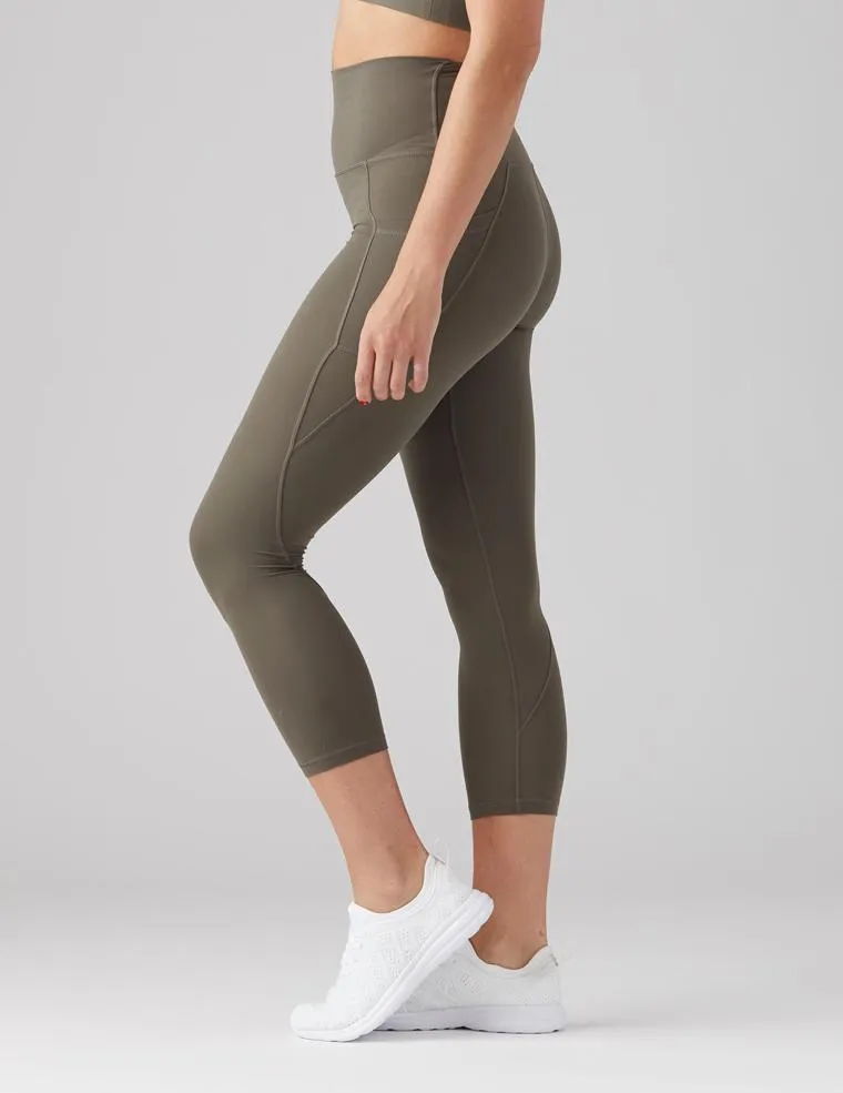 Slimming Effect Glyder Top Notch 7/8 Leggings - Dark Moss