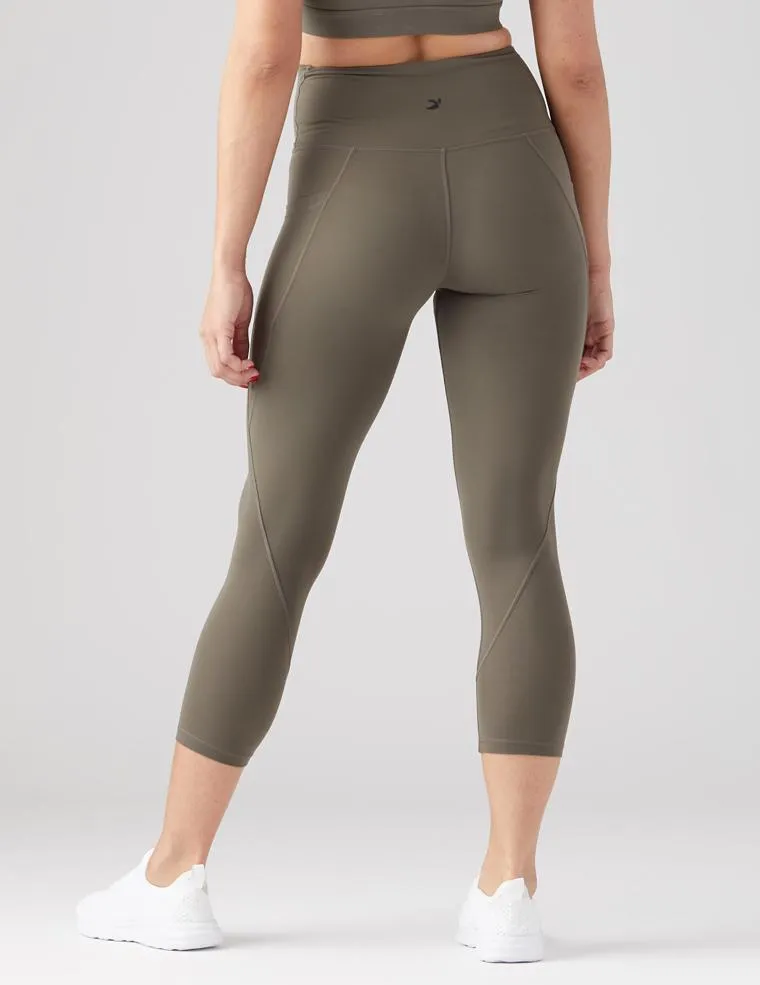 Glyder Top Notch 7/8 Leggings - Dark Moss Hidden Pocket Design anti static