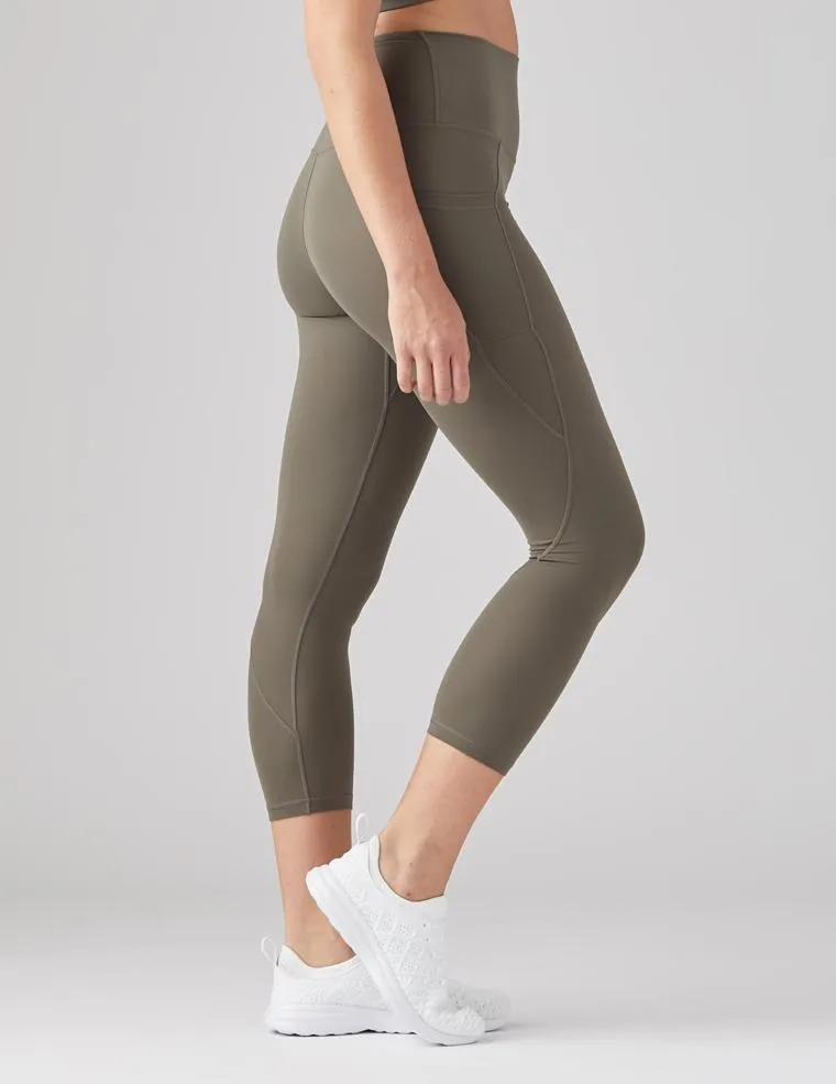 Dance Practice For Adults Airport Travel Unisex Style Glyder Top Notch 7/8 Leggings - Dark Moss