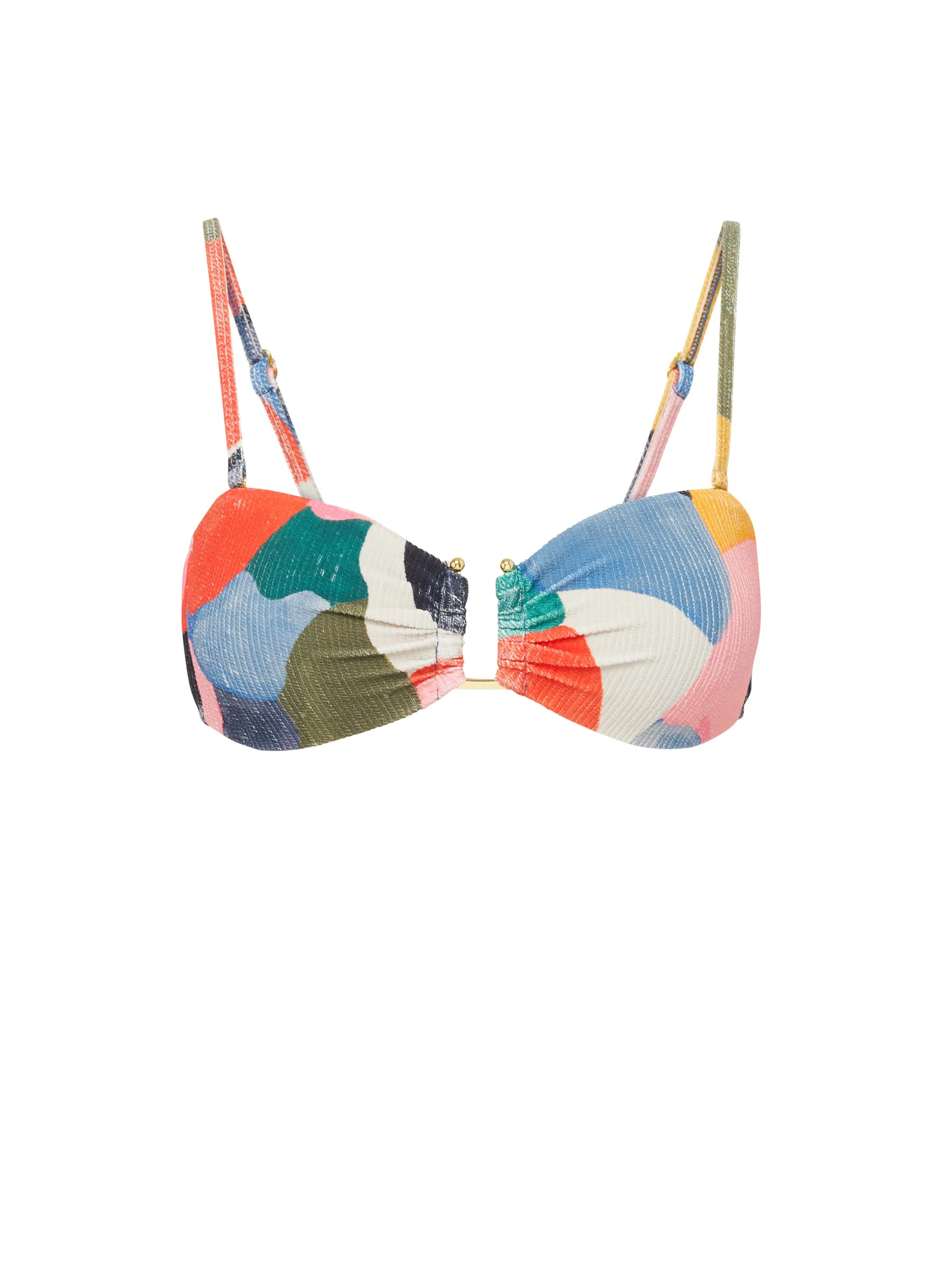 Gina Top In Carta Colorblock Texture Bonded Edge Details