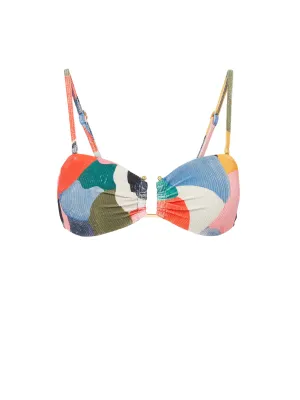 Gina Top In Carta Colorblock Texture Bonded Edge Details
