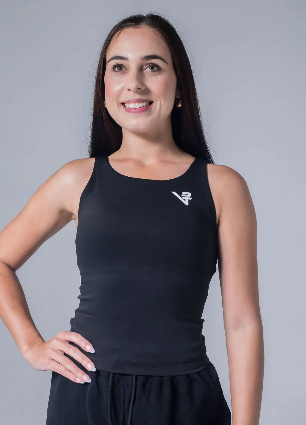 Elegant Glow Ski Core Black Tank